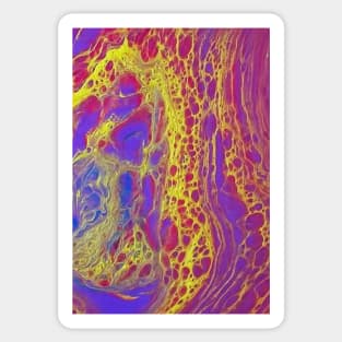 Purple Gold and Blue Abstract Sticker